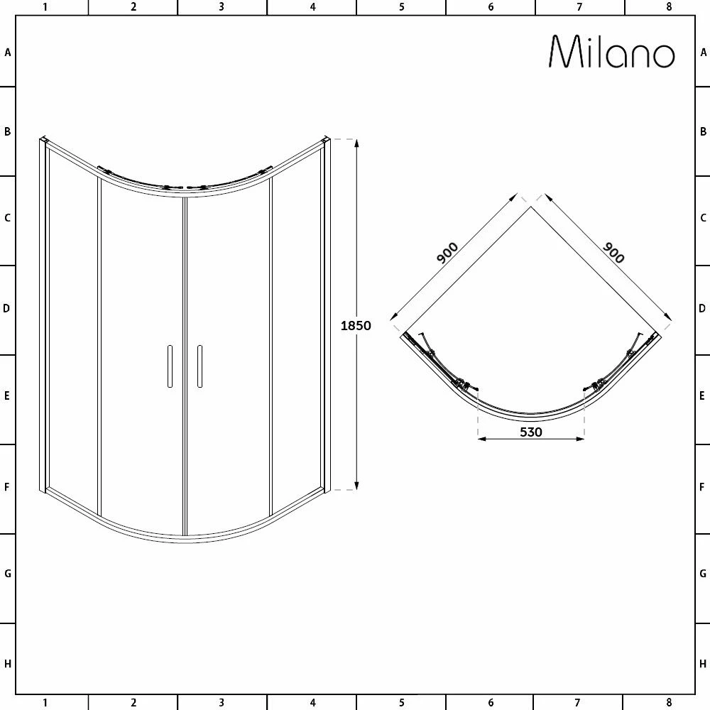 Milano Auro - 900mm Brushed Gold Quadrant Shower Enclosure With Tray - Image 7
