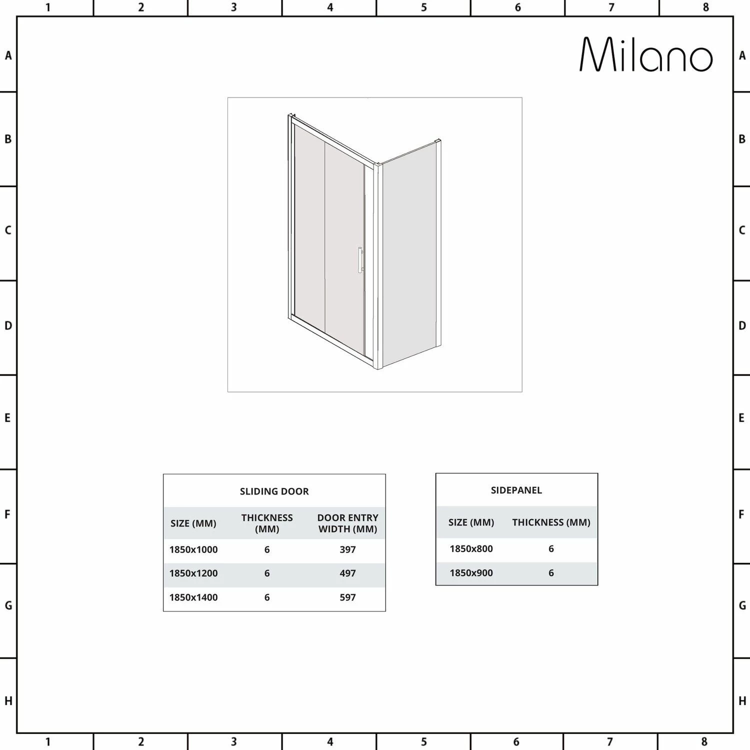 Milano Auro - Brushed Gold Sliding Shower Door - Choice Of Sizes And Side Panel - Image 5