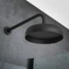 Milano Elizabeth - Black 200mm Traditional Apron Shower Head And Wall Arm