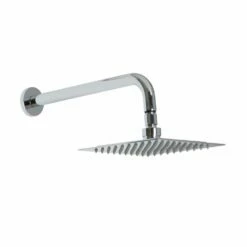 Milano Arvo - 200mm Square Shower Head And Curved Wall Arm
