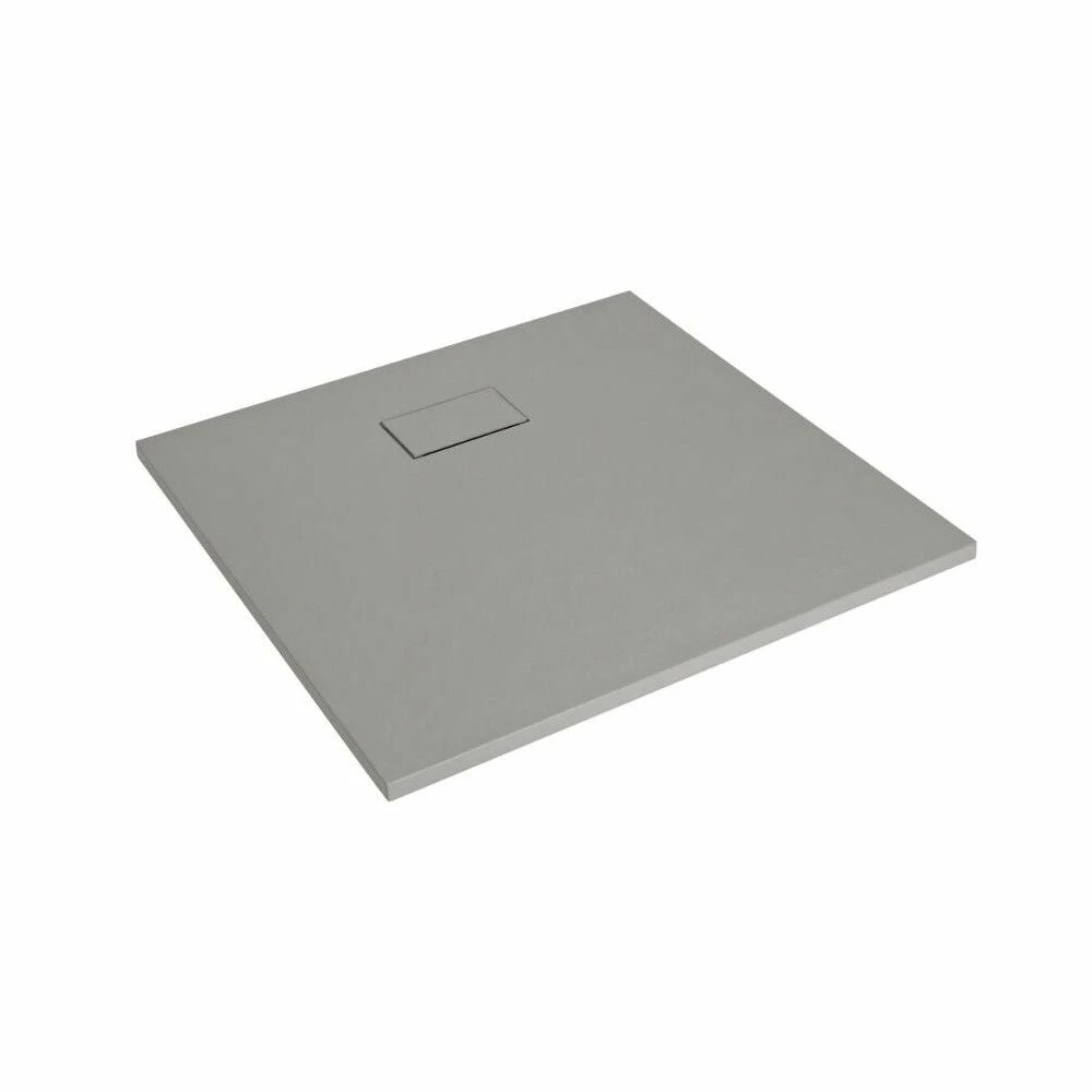 Milano Rasa - Light Grey Slate Effect Square Shower Tray - 800mm - Image 4