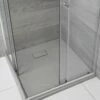 Milano Rasa - Light Grey Slate Effect Square Shower Tray - 900mm