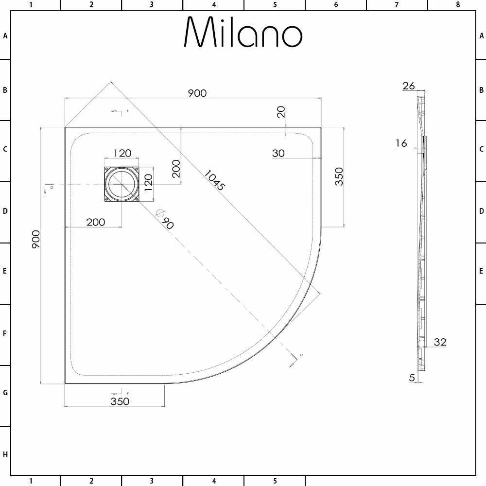 Milano Langley - 900mm Traditional Quadrant Shower Enclosure With Slate Tray - Choice Of Tray Finish - Image 9