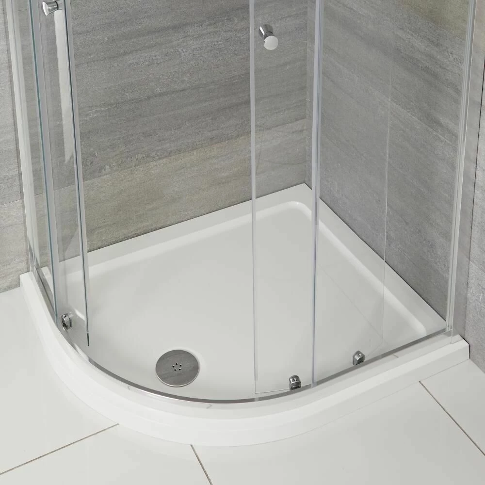Milano Lithic - Left Handed Low Profile Offset Quadrant Shower Tray - 900mm X 800mm