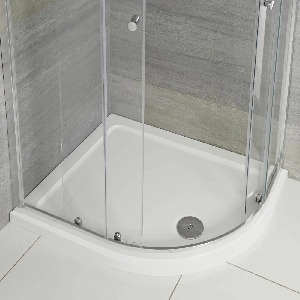 Milano Lithic - Right Handed Low Profile Offset Quadrant Shower Tray - 900mm X 800mm