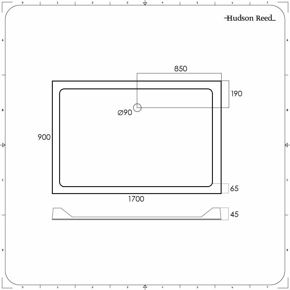 Milano Lithic - Low Profile Rectangular Shower Tray - 1700mm X 900mm - Image 5