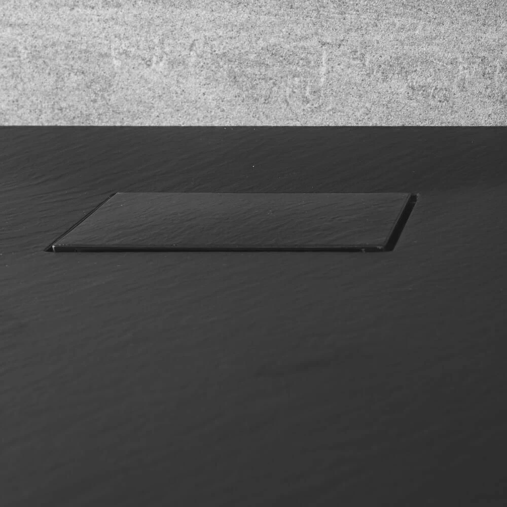 Milano Rasa - Anthracite Slate Effect Square Shower Tray - 900mm - Image 3