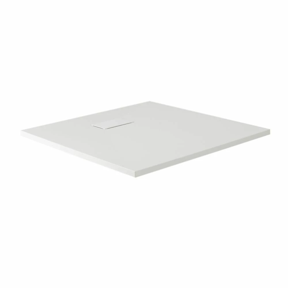 Milano Rasa - Matt White Slate Effect Square Shower Tray - 800mm - Image 2