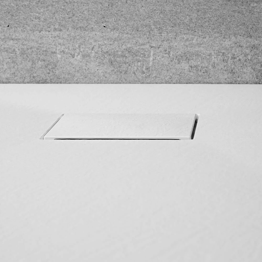 Milano Rasa - Matt White Slate Effect Square Shower Tray - 900mm - Image 3