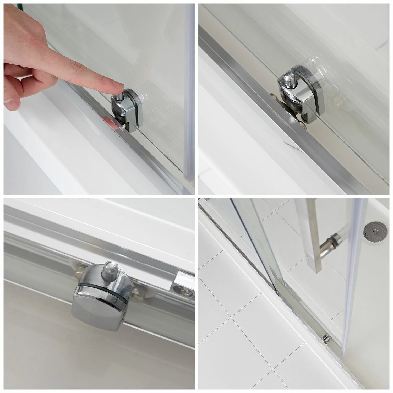 Milano Portland - Chrome Sliding Shower Door With Slate Tray - Choice Of Sizes - Image 2