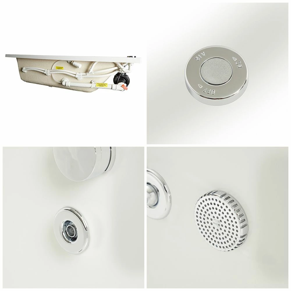 Milano Elswick - Whirlpool Square Spa Shower Bath With Screen - Choice Of Jets, Sizes And Panels - Image 4