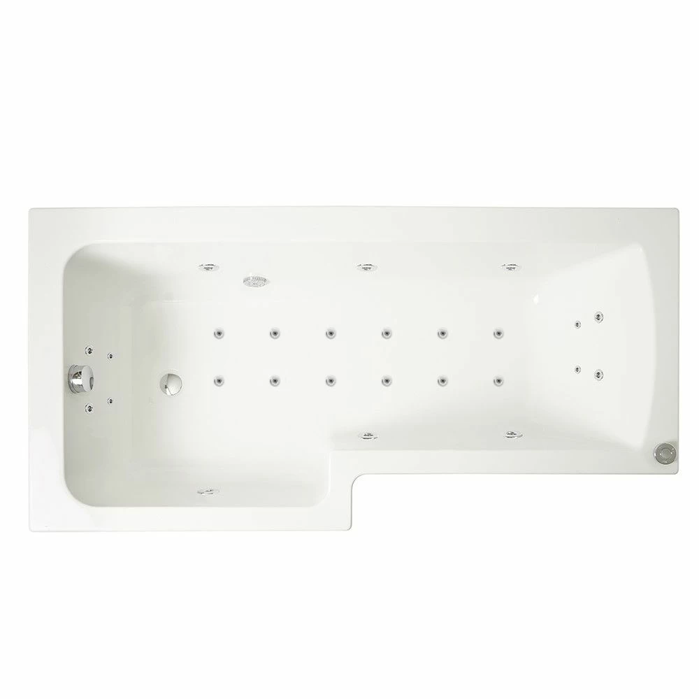 Milano Elswick - Whirlpool Square Spa Shower Bath With Screen - Choice Of Jets, Sizes And Panels - Image 2