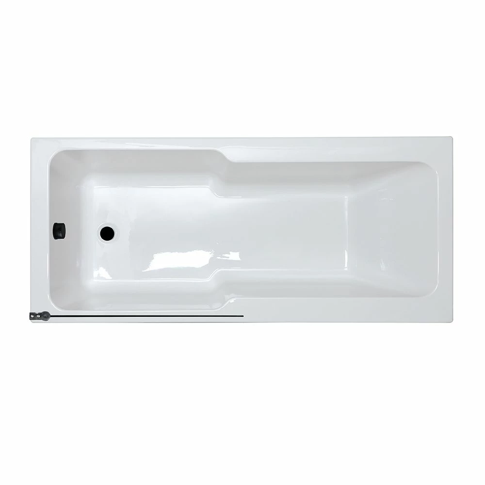 Milano Elswick - 1700mm X 750mm Standard Single Ended Shower Bath With Black Grid Bath Screen - Choice Of Panels - Image 3