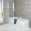 Milano Farington - Standard Single Ended Bath With Square Bath Screen And Side Panel - Choice Of Sizes