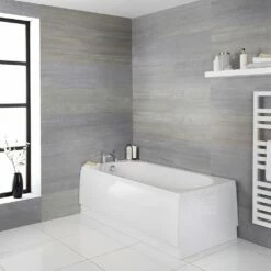 Milano Rivington - White Modern Standard Single Ended Bath - Choice Of Sizes