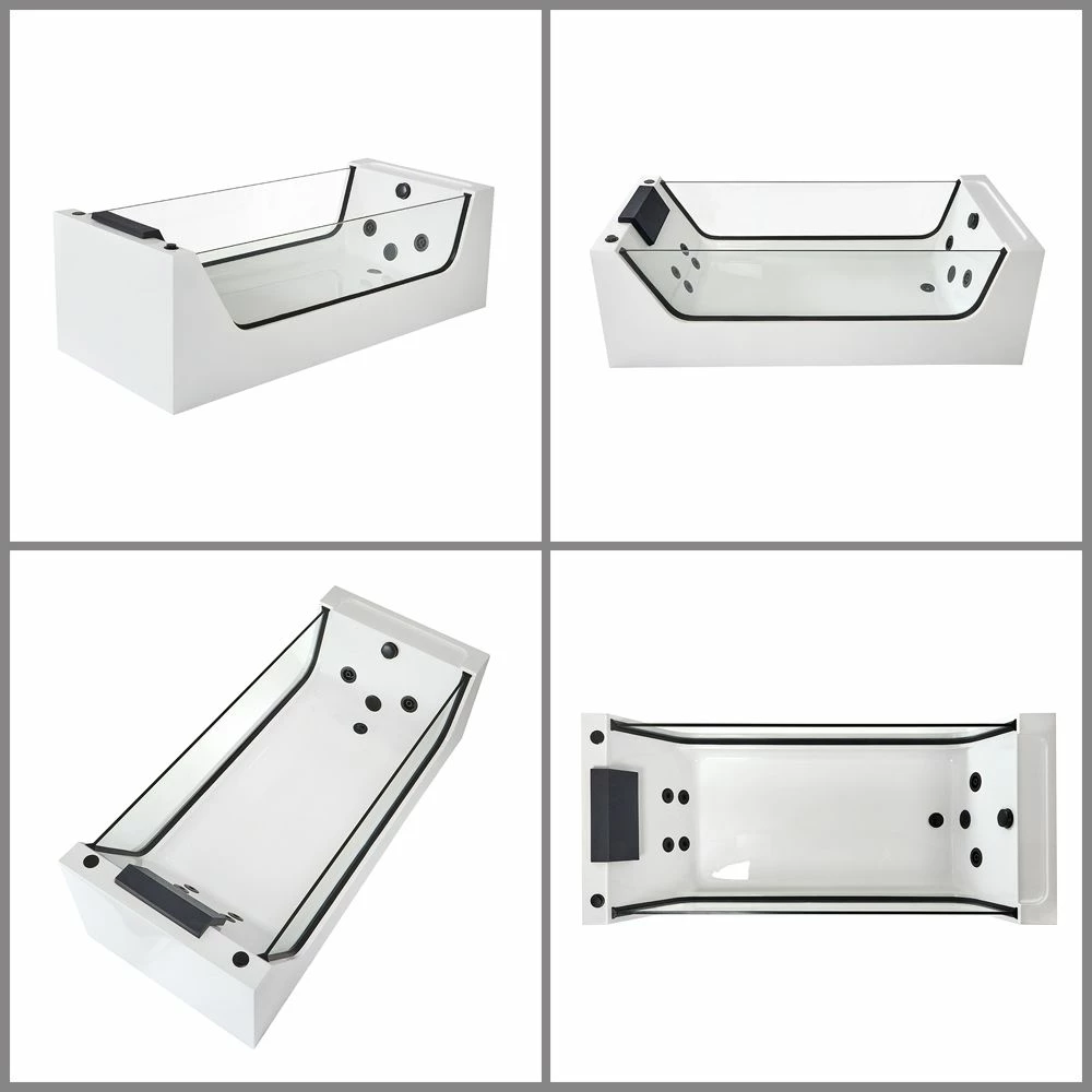 Milano Breeze - Whirlpool Single Ended Spa Bath - 1800mm X 800mm - Black - Image 5