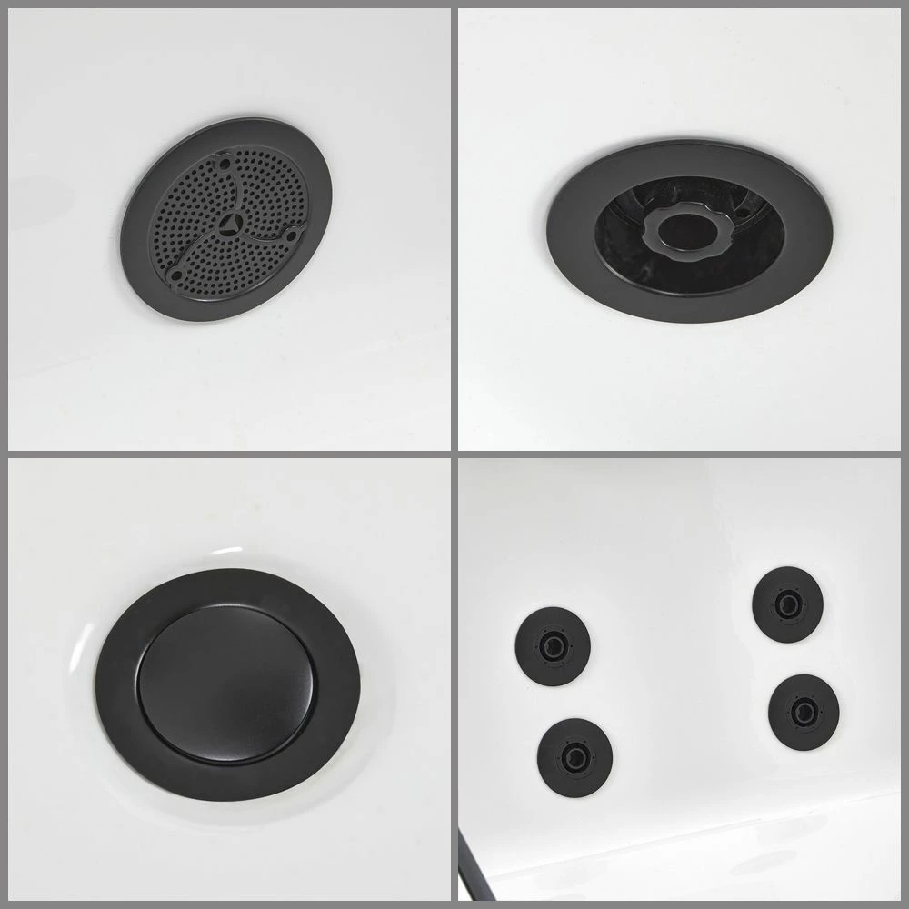 Milano Breeze - Whirlpool Single Ended Spa Bath - 1800mm X 800mm - Black - Image 7
