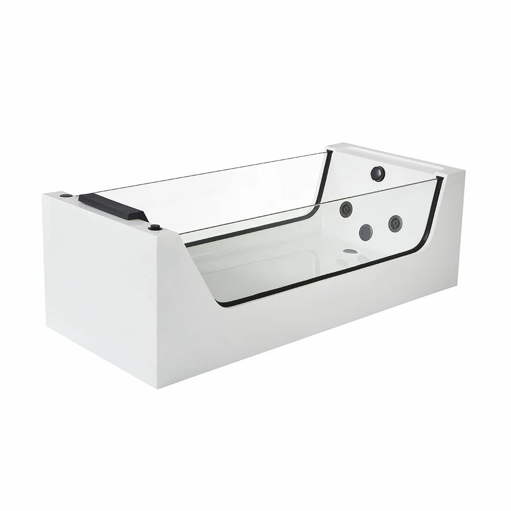 Milano Breeze - Whirlpool Single Ended Spa Bath - 1800mm X 800mm - Black - Image 2