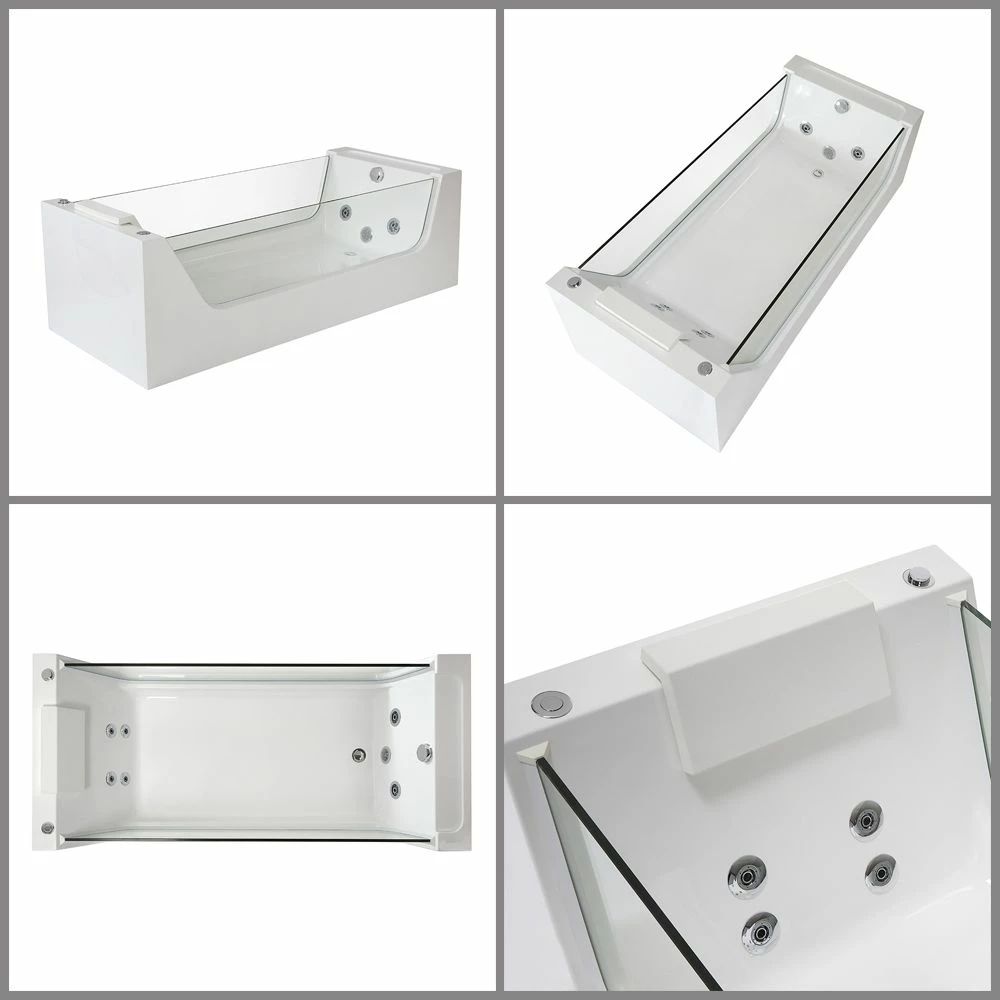 Milano Breeze - Whirlpool Single Ended Spa Bath - 1800mm X 800mm - Chrome - Image 5