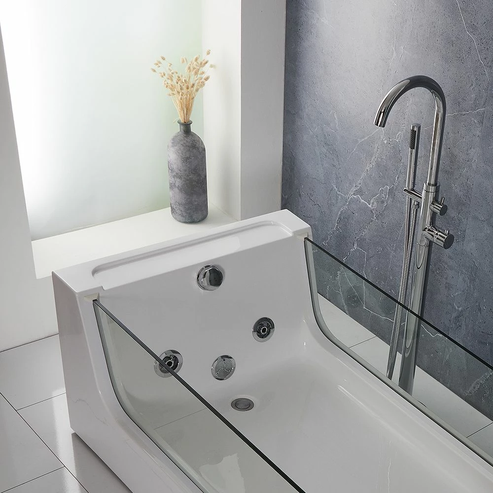 Milano Breeze - Whirlpool Single Ended Spa Bath - 1800mm X 800mm - Chrome - Image 4