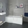 Milano Merso - 1675mm X 850mm Easy Access Walk-In Shower Bath With Screen - Left And Right Hand Options