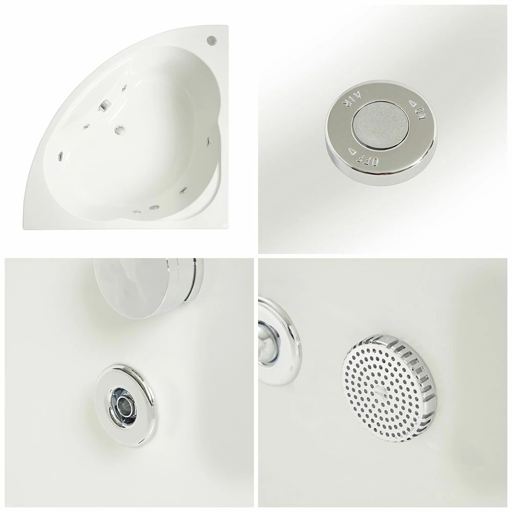 Milano Newby - Whirlpool Corner Spa Bath With Panel - 1200mm X 1200mm - Image 3