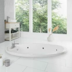 Milano Serene - Round Deep Inset Bath - 1800mm - Choice Of Jets