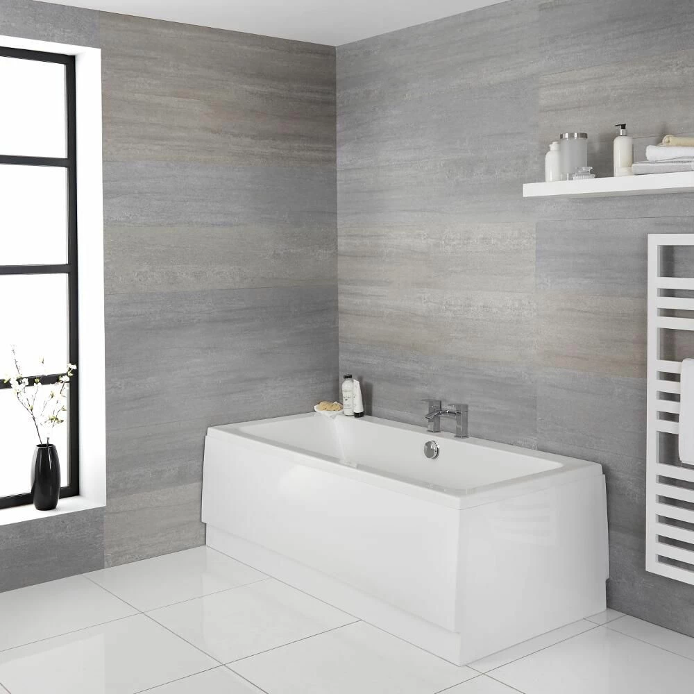 Milano Elswick - White Modern Double-Ended Standard Bath - Choice Of Sizes