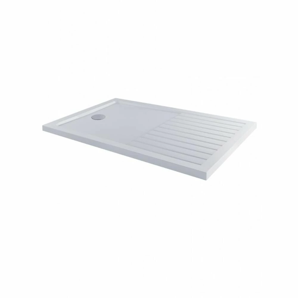 Milano Lithic - Rectangular Walk-in Shower Tray With Drying Area - 1400mm X 900mm - Image 2