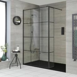 Milano Barq - Walk-In Shower Enclosure With Slate Tray - Choice Of Sizes And Hinged Return Panel Option