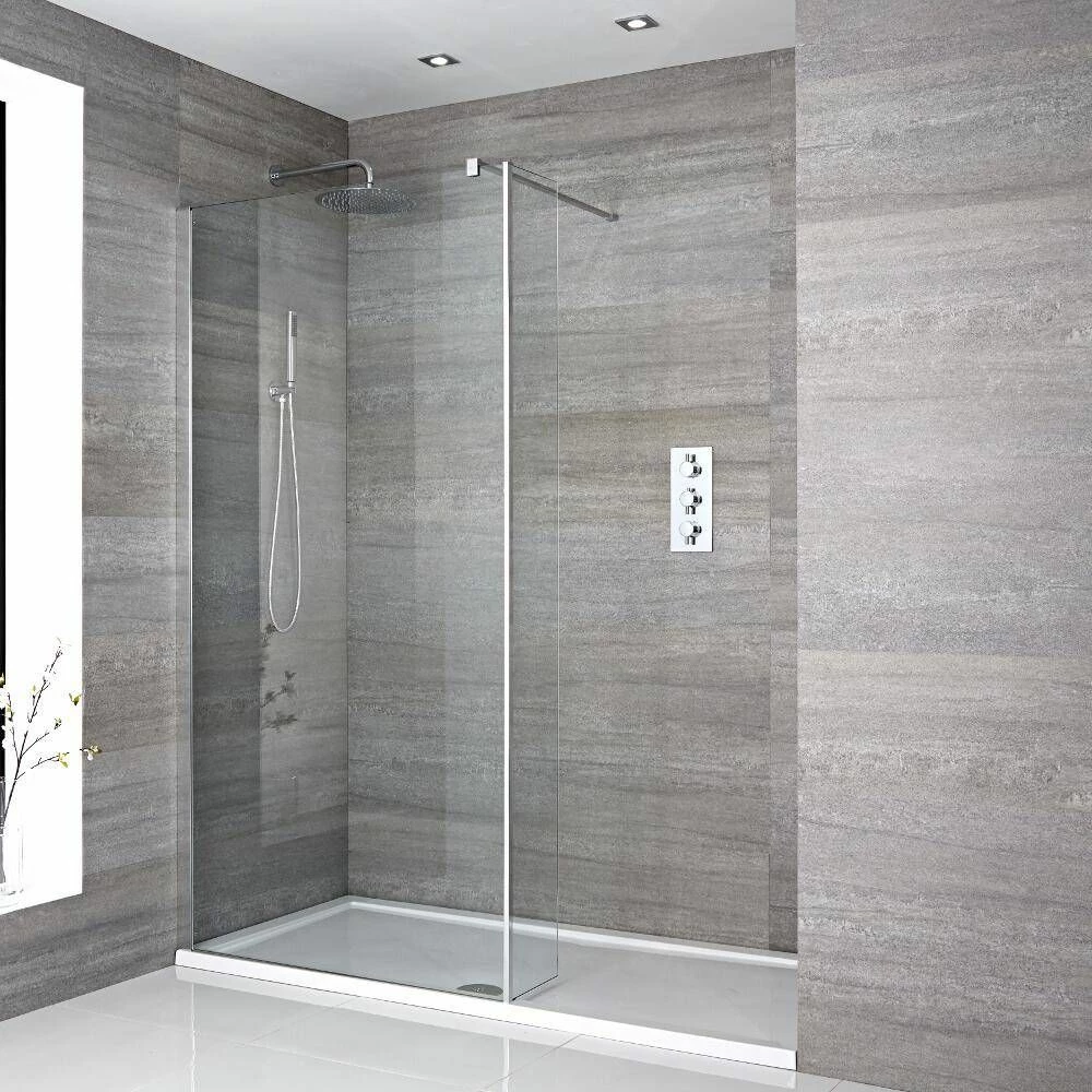 Milano Portland - Walk-In Shower Enclosure With Tray - Choice Of Sizes And Return Panel Option