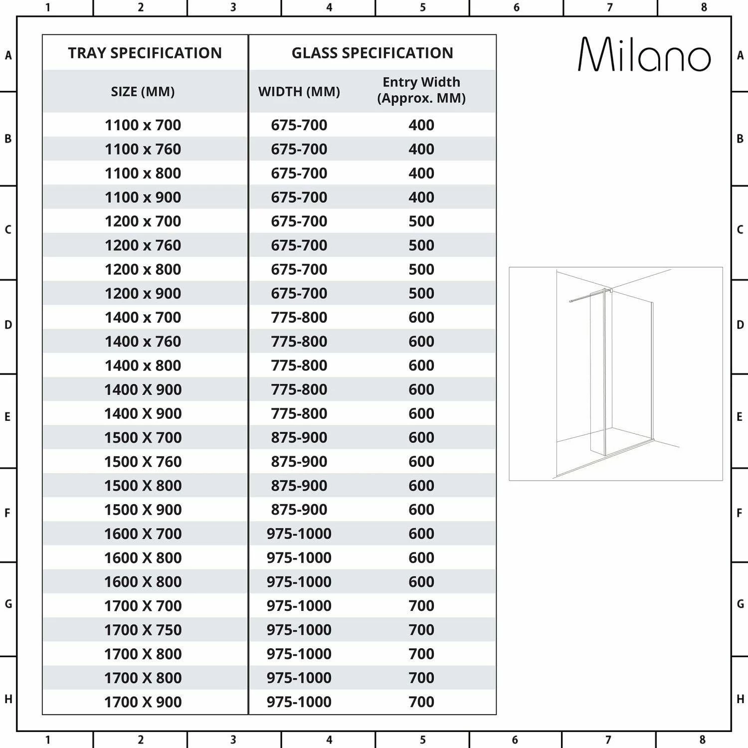 Milano Portland - Walk-In Shower Enclosure With Tray - Choice Of Sizes And Return Panel Option - Image 5