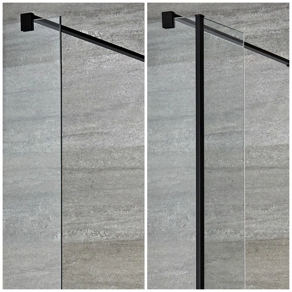 Milano Nero - Corner Walk-In Shower Enclosure With Slate Tray - Choice Of Sizes And Hinged Return Panel Option - Image 2