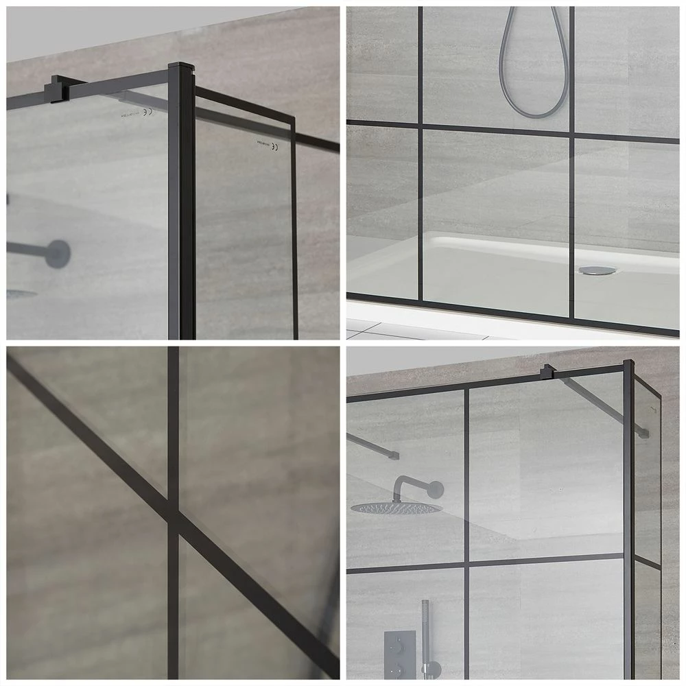 Milano Barq - Open Walk-Through Shower Enclosure With Tray - Choice Of Sizes And Hinged Return Panel Option - Image 3