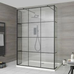 Milano Barq - Open Walk-Through Shower Enclosure With Tray - Choice Of Sizes And Hinged Return Panel Option