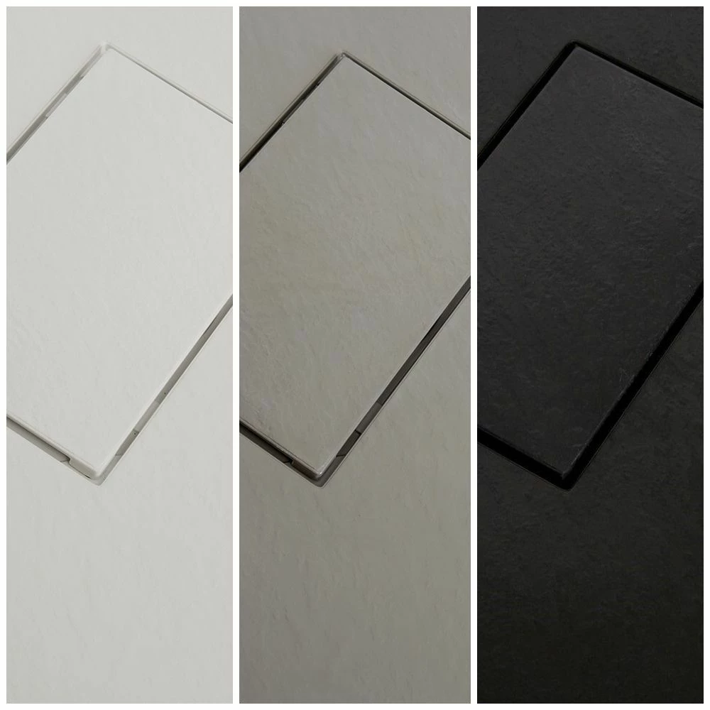 Milano Portland-Luna - Smoked Glass Open Walk-Through Shower Enclosure With Slate Tray - Choice Of Sizes And Hinged Return Panel Option - Image 4