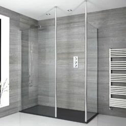 Milano Alto - Corner Walk-In Shower Enclosure With Slate Tray - Choice Of Sizes
