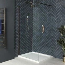 Milano Rosso - Matt Bronze Walk-In Shower Enclosure With Tray - Choice Of Sizes