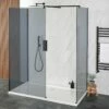 Milano Nero-Luna - Smoked Glass 3 Sided Walk-In Shower Enclosure With Tray - Choice Of Sizes