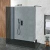 Milano Nero-Luna - Smoked Glass 2 Sided Walk-In Shower Enclosure With Slate Tray - Choice Of Sizes