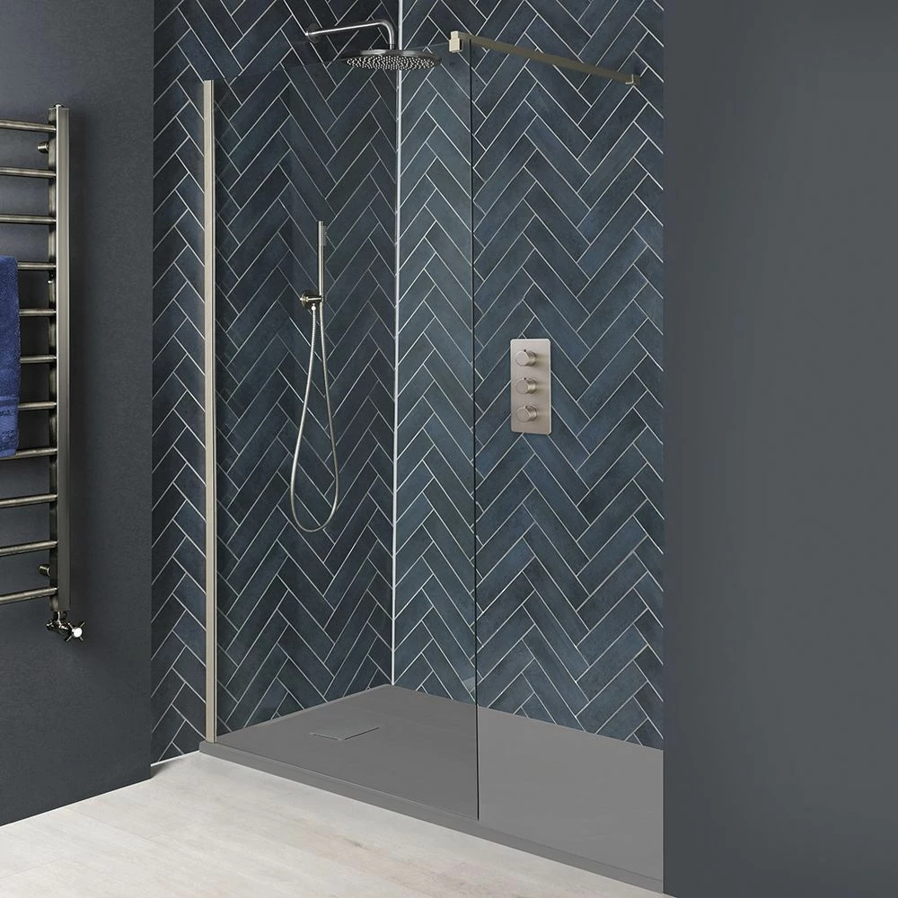 Shop the Official Milano Hunston Brushed Nickel WalkIn Shower