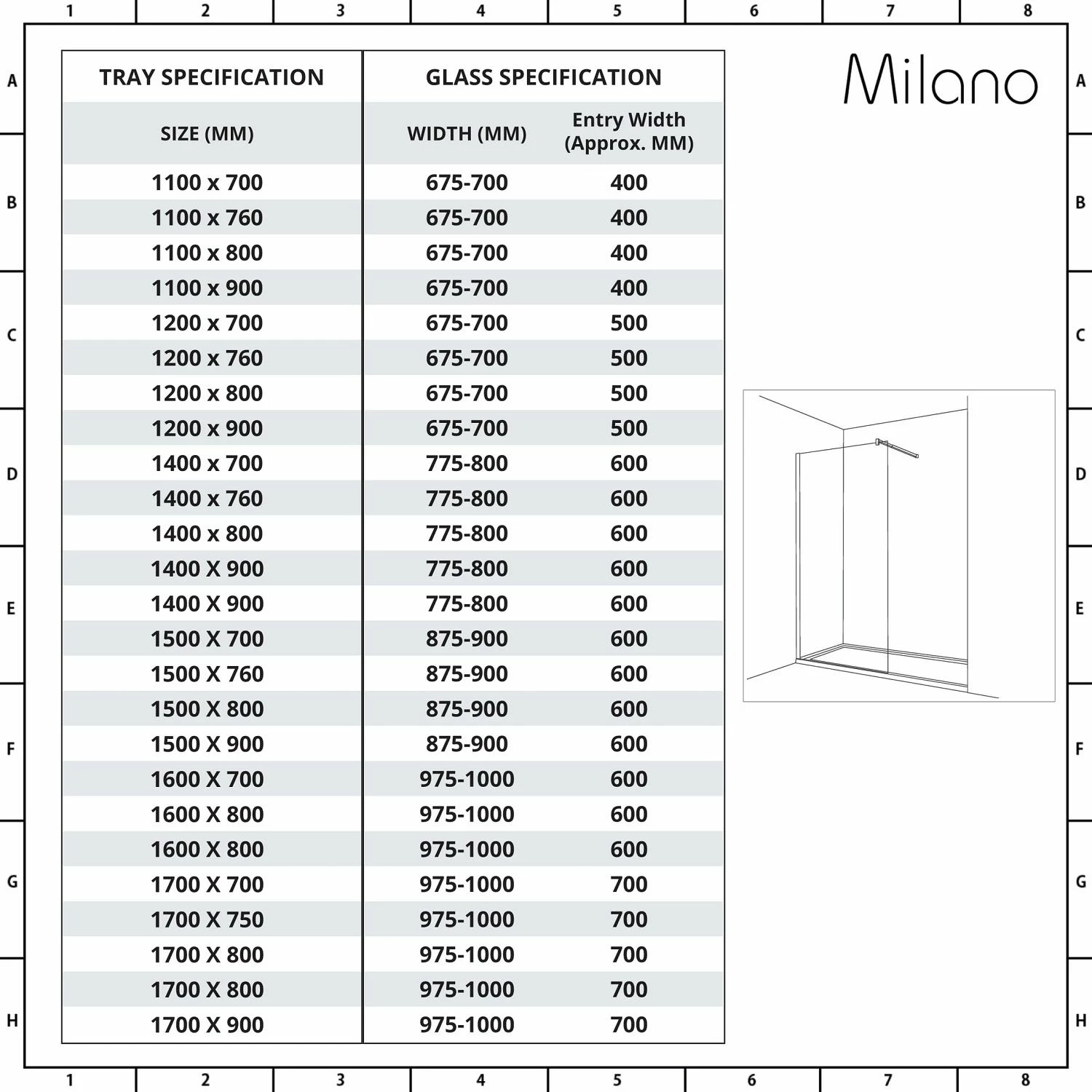 Milano Hunston - Brushed Nickel Walk-In Shower Enclosure With Tray - Choice Of Sizes - Image 6