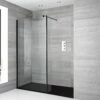 Milano Nero - Walk-In Shower Enclosure With Slate Tray And Hinged Return Panel - Choice Of Sizes