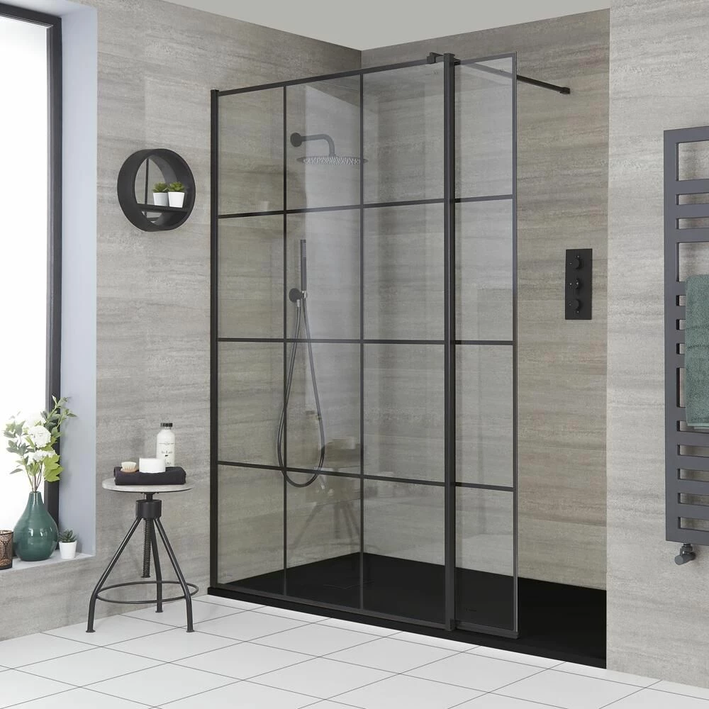 Milano Barq - Walk-In Shower Enclosure With Slate Tray And Hinged Return Panel - Choice Of Sizes - Image 2
