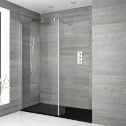 Milano Portland - Walk-In Shower Enclosure With Slate Tray And Hinged Return Panel - Choice Of Sizes