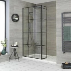Milano Barq - Walk-In Shower Enclosure With Tray And Hinged Return Panel - Choice Of Sizes