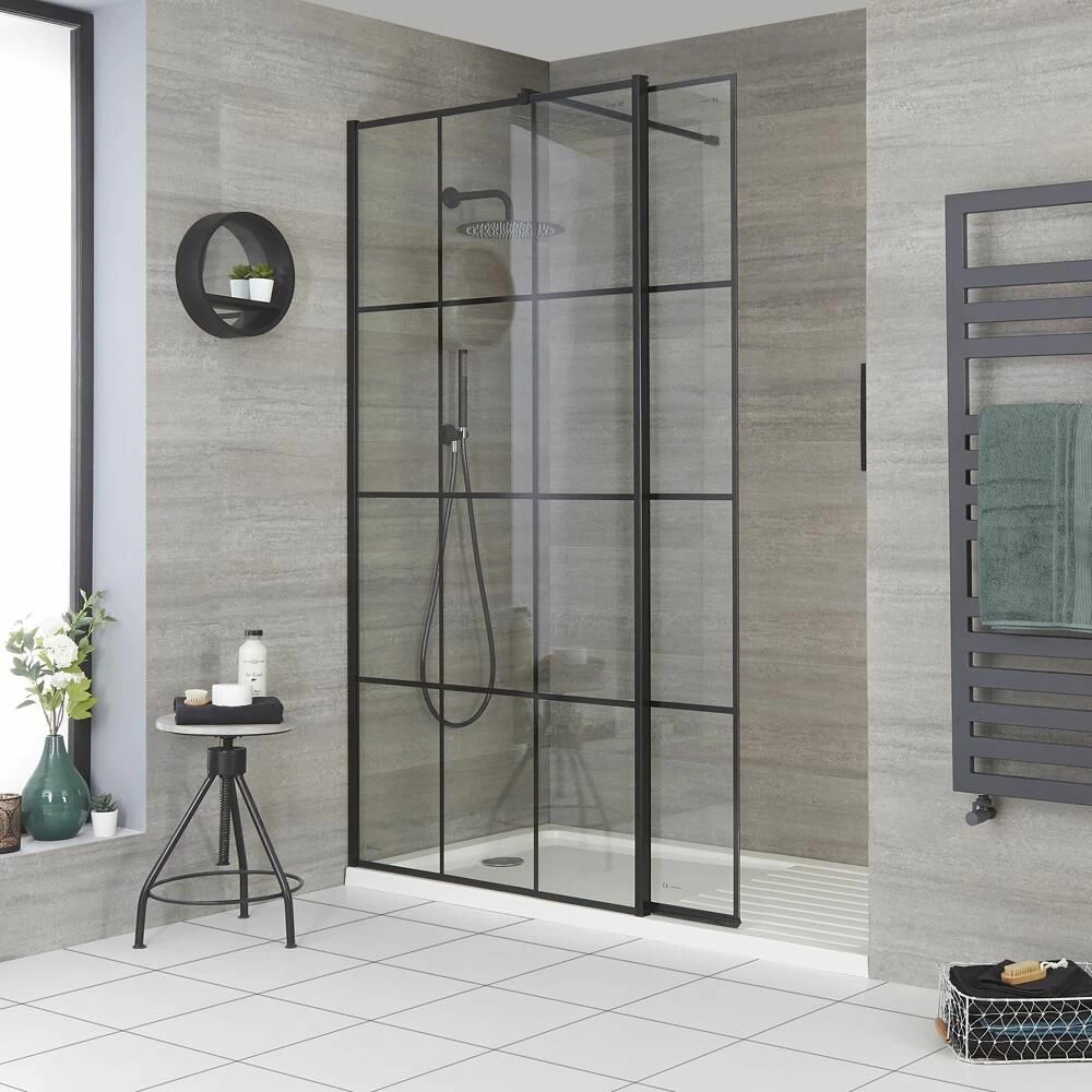 Milano Barq - Walk-In Shower Enclosure With Tray And Hinged Return Panel - Choice Of Sizes - Image 2