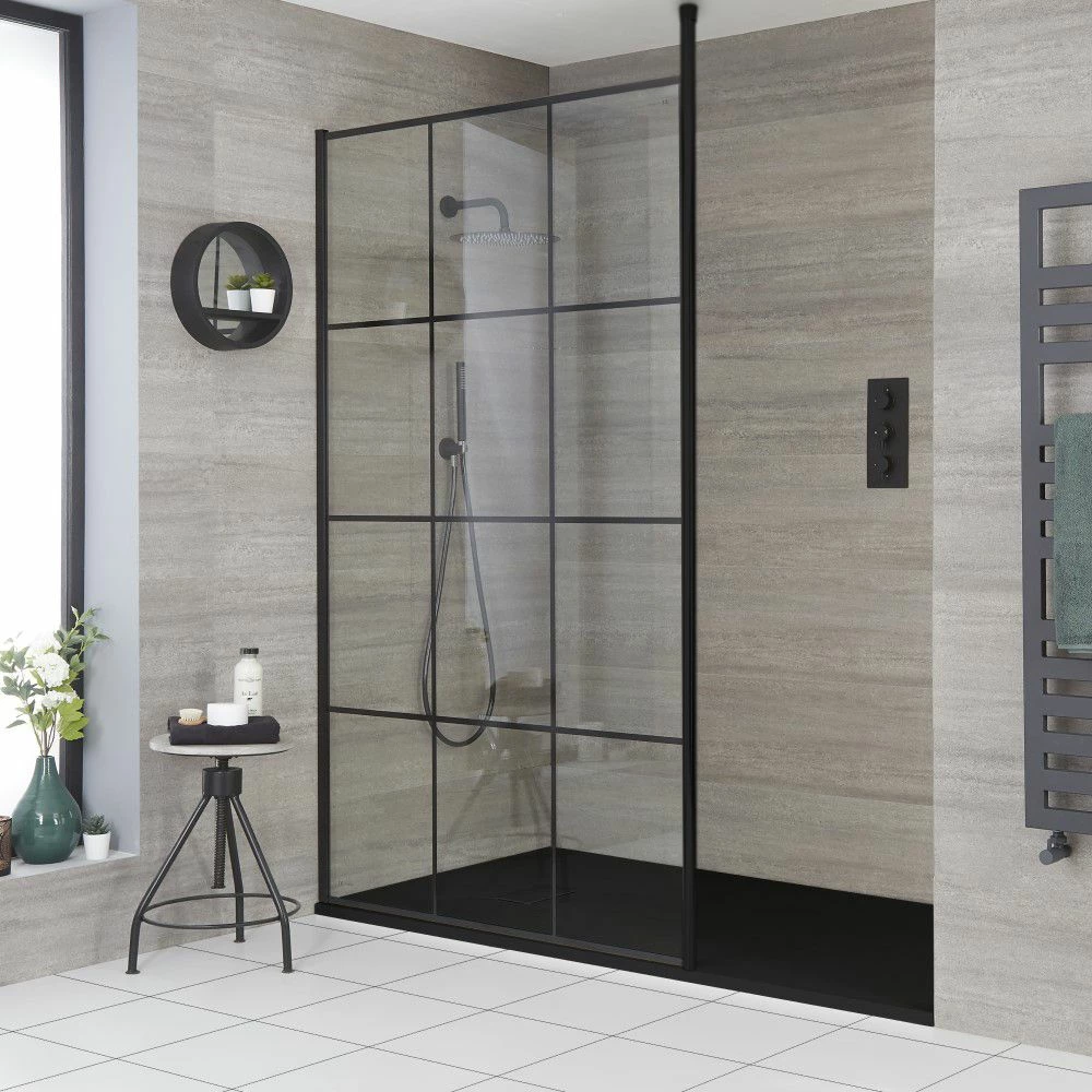 Milano Barq - Modern Walk-In Shower Enclosure With Slate Tray - Choice Of Sizes