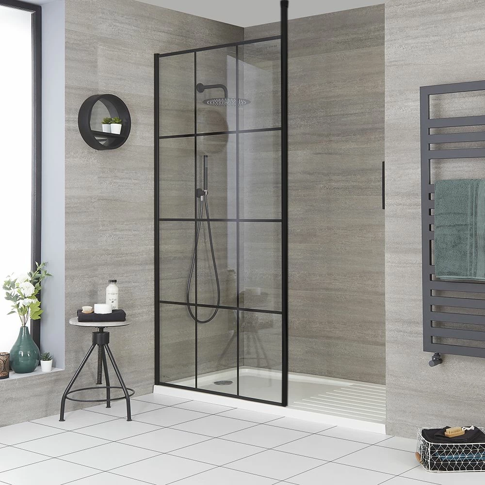 Milano Barq - Modern Walk-In Shower Enclosure With Tray - Choice Of Sizes