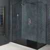 Milano Rosso - Matt Bronze Corner Walk-In Shower Enclosure With Slate Tray - Choice Of Sizes
